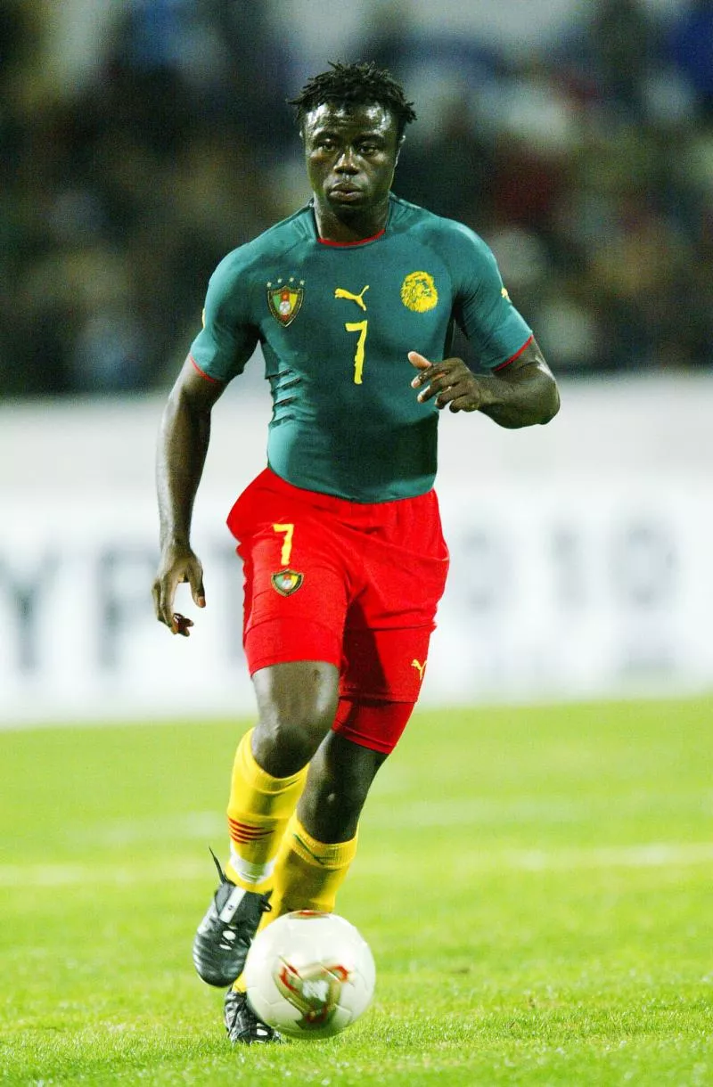 Cameroon&rsquo;s Modeste Mbami during the 2004 Africa Cup of Nations Afcon Group C football match between Algeria and Cameroon in Sousse, Tunisia on 25 January 2004 Photo : PA Images / Icon Sport