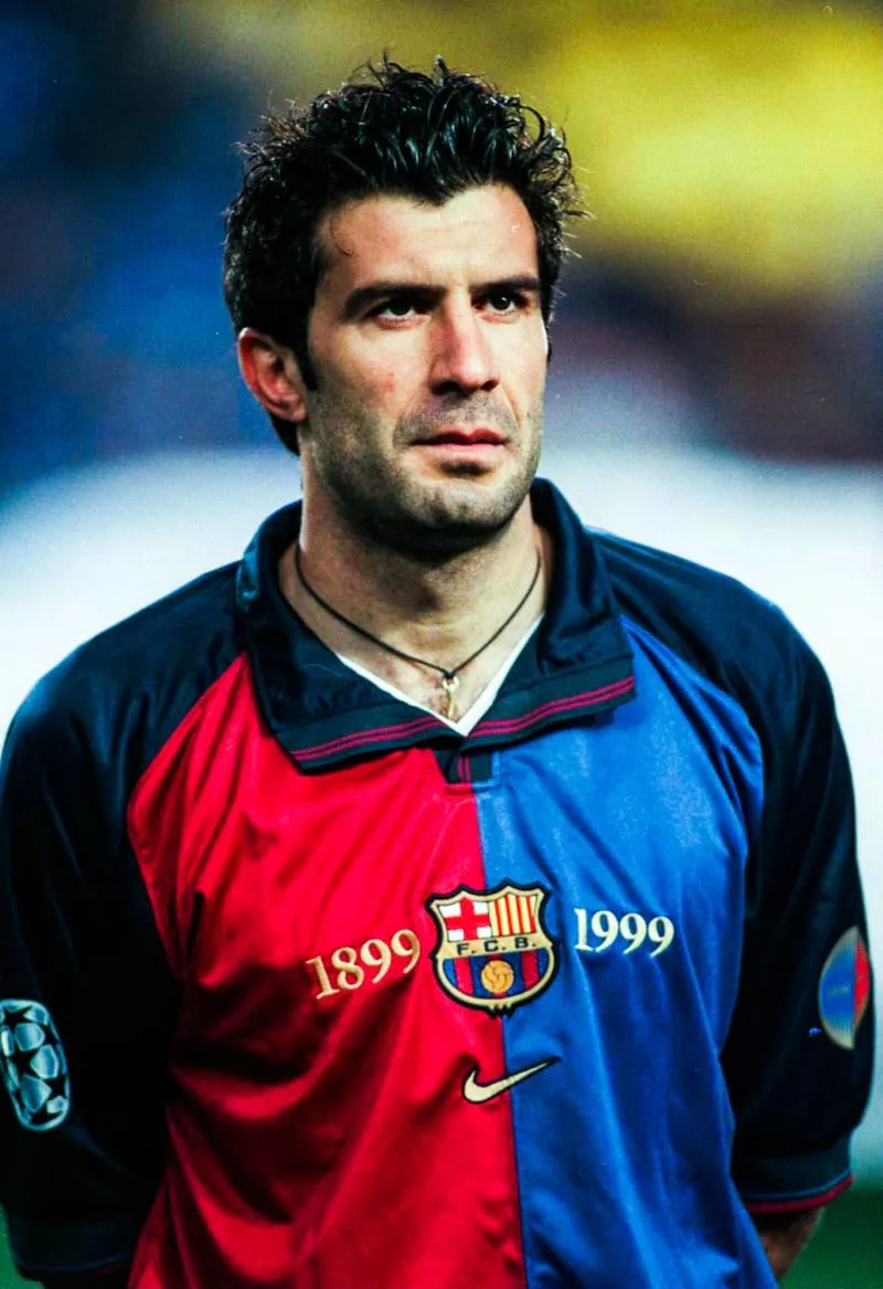 Luis Figo, Barcelona during the Quarter Final Champions League between Barcelona and Chelsea