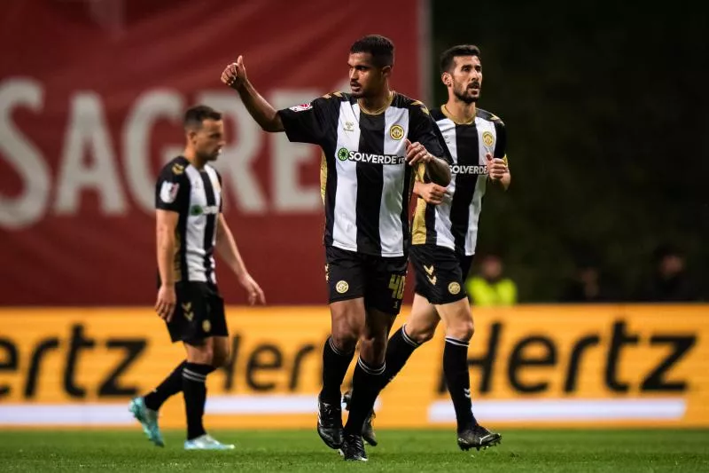 Braga, 04/25/2023 - Sporting Clube de Braga hosted this afternoon, at the Estádio Municipal de Braga, the Nacional match for the 2nd leg of the semi-finals of the Portuguese Cup. Clayton goal (Gonçalo Delgado/Global Imagens) - Photo by Icon sport   - Photo by Icon Sport