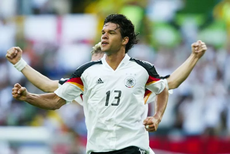 Bastian SCHWEINSTEIGER and Michael BALLACK of Germany celebrates during the European Championship match between Germany and Czech Republic at Estadio Jose Alvalade, Lisbon, Portugal on 23 June 2004 ( Photo by Eric Renard / Onze / Icon Sport )   - Photo by Icon Sport