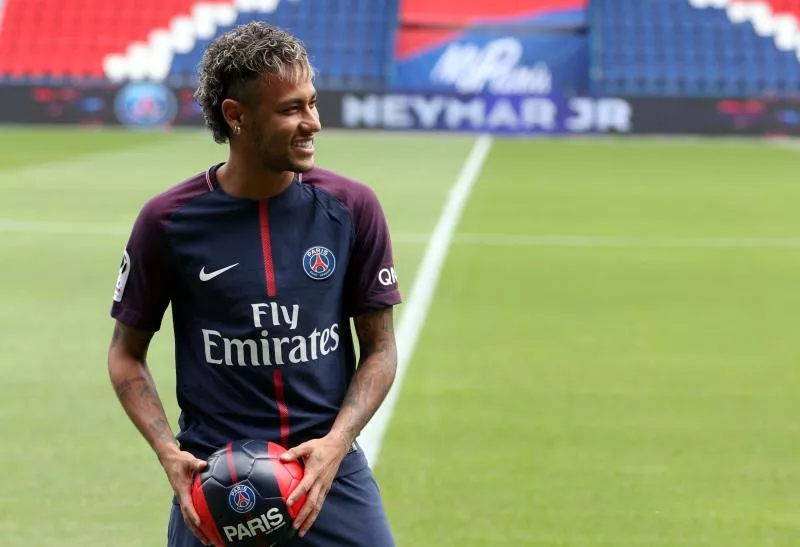 Neymar pitchside after a press conference at the Parc des Princes, following his world record breaking £200million transfer from FC Barcelona to Paris Saint Germain. August 4, 2017 in Paris, France. Photo by Brady / PA /Icon Sport &#8211; Photo by Icon Sport