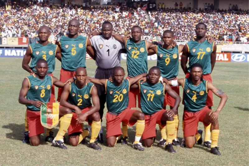 Equipe Cameroun - 10.02.2002 - Senegal / Cameroun - Finale CAN 2002 Photo : Eric Renard / Icon Sport   - Photo by Icon Sport