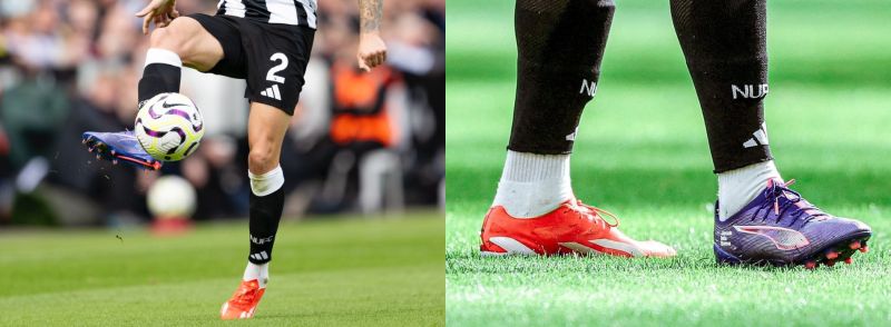 Quand Kieran Trippier joue avec une chaussure adidas et une chaussure PUMA