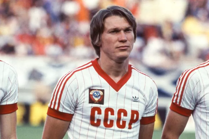 Oleh Blokhin of Soviet Union during the World Cup match between Soviet Union and Scotland, at La Rosaleda Stadium, Malaga, Spain on 22 June 1982 ( Photo by Michel Barrault / Onze / Icon Sport )   - Photo by Icon Sport