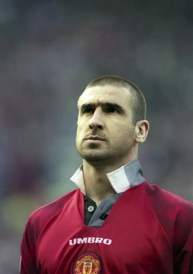 ERIC CANTONA of Manchester United during the Champions League semi-final between Manchester United and Borussia Dortmund. 23.04.1997 Photo : Liverani / Icon Sport   - Photo by Icon Sport