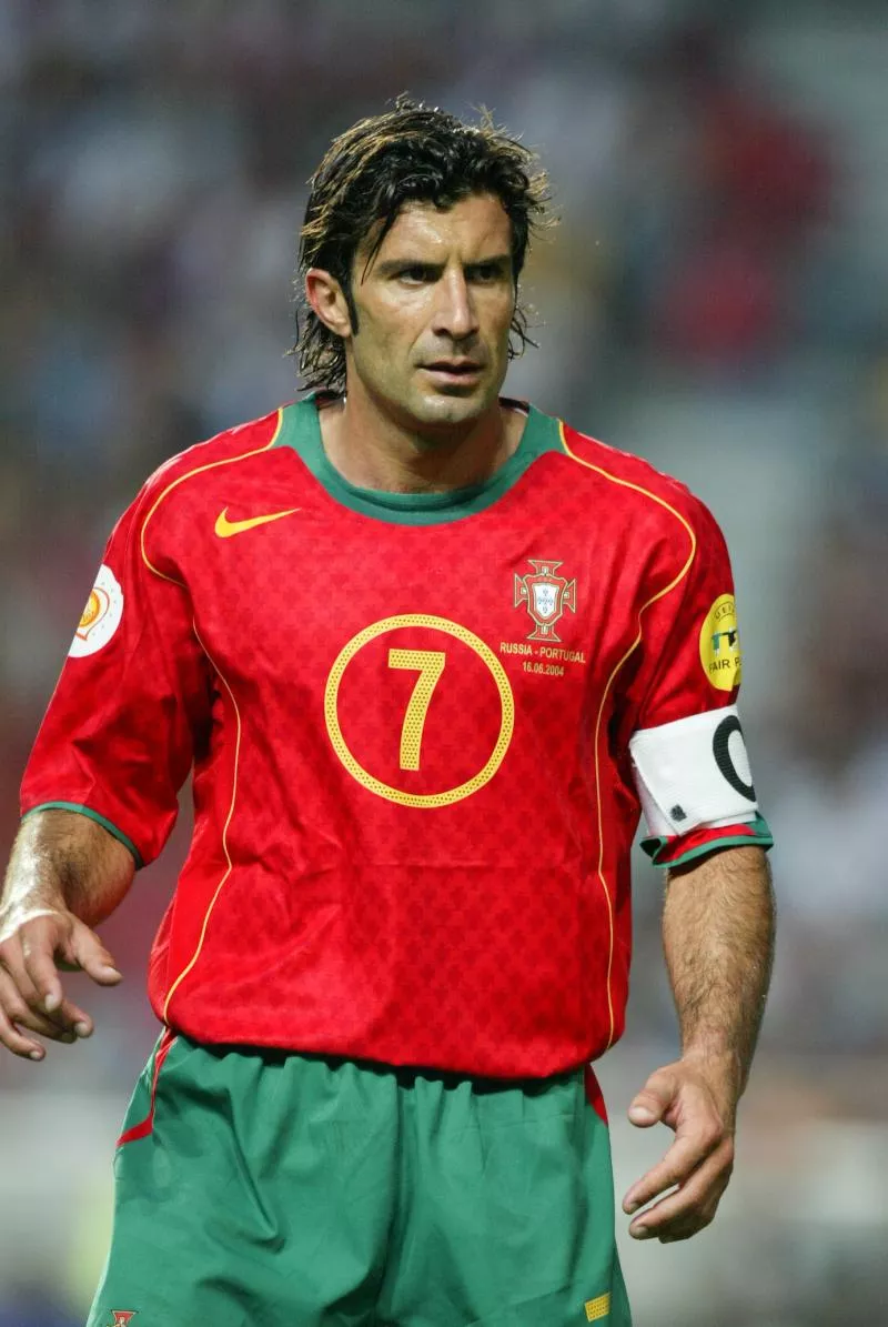 Luis FIGO of Portugal during the European Championship Group A match between Russia and Portugal at Estadio da Luz, Lisbon, Portugal on June 16th, 2004. ( Photo by Eric Renard / Onze / Icon Sport )   - Photo by Icon Sport