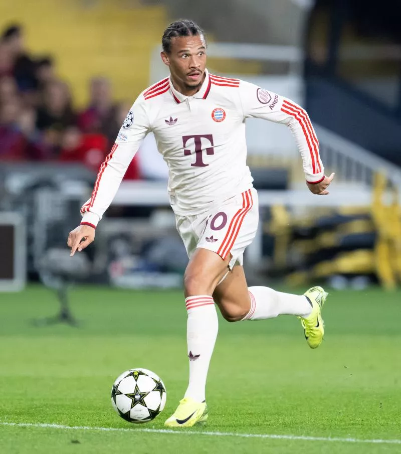 23 October 2024, Spain, Barcelona: Soccer: Champions League, FC Barcelona - Bayern Munich, preliminary round, matchday 3 at Estadi Olimpic Lluis Companys. Leroy Sane of Munich in action. Photo: Sven Hoppe/dpa   Photo by Icon sport   - Photo by Icon Sport