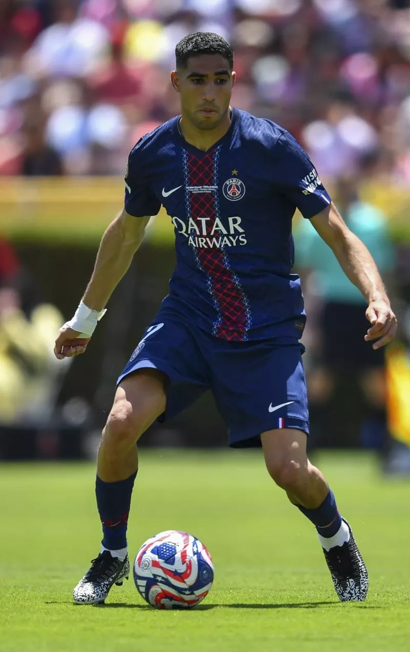 June 15, 2025: Paris Saint-Germain defender, Achraf Hakimi (2), in action during the FIFA Club World Cup match between Paris Saint-Germain and Atletico de Madrid; at Rose Bowl Stadium in Pasadena, CA. Kevin Langley/CSM/Sipa USA (Credit Image: © Kevin Langley/Cal Sport Media/Sipa USA) &#8211; Photo by Icon Sport
