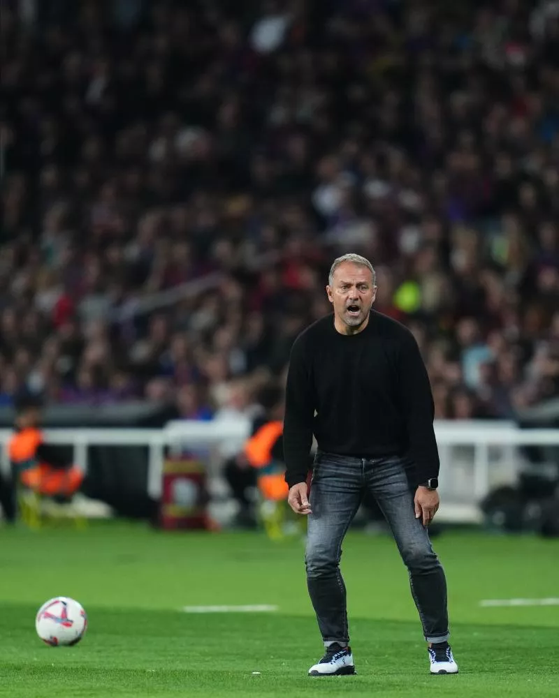 FC Barcelona head coach Hansi Flick during the LaLiga EA Sports match between FC Barcelona and Sevilla FC played at Lluis Companys Stadium on October 20, 2024 in Barcelona, Spain. (Photo by Bagu Blanco / Pressinphoto / Icon Sport)   - Photo by Icon Sport