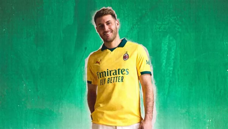 Le jaune fait son retour sur le maillot third de l’AC Milan !