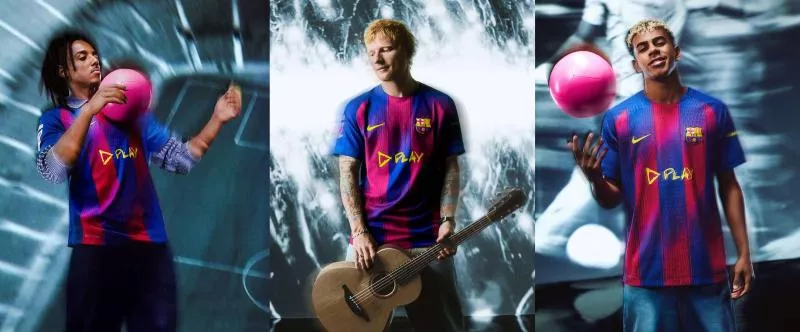 Le FC Barcelone dévoile un maillot avec Ed Sheeran pour le Clásico