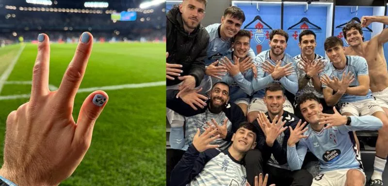 Le vernis à ongles des joueurs du Celta en soutien à leur coéquipier
