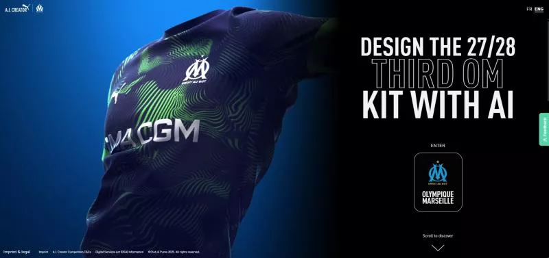 L’OM invite ses supporters à créer le maillot third 2027-2028 grâce à l’IA