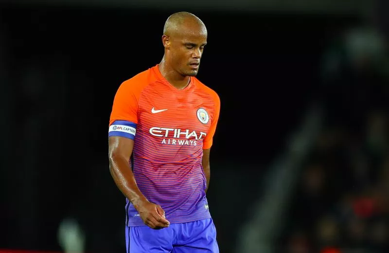 Vincent Kompany of Manchester City shows a look of dejection during the EFL Cup Third Round match between Swansea City and Manchester City played at the Liberty Stadium, Swansea on 21st September 2016 Photo : Kieran McManus / BPI / Icon Sport   - Photo by Icon Sport