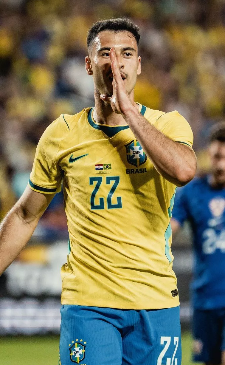 ORLANDO, OR - 31.03.2026: BRAZIL VS. CROATIA - Gabriel Martinelli celebrates a goal during the friendly match between Brazil and Croatia, held on Tuesday night (31), at Camping World Stadium, in Orlando, Florida. The Brazilian National Team, under the command of Carlo Ancelotti, faces the Croatians in final preparation for the 2026 World Cup. (Photo: Victor EleutÃ©rio/Fotoarena/Sipa USA)   - Photo by Icon Sport
