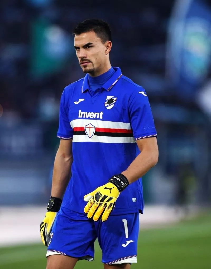 2ANTP9M Sampdoria goalkeeper Emil Audero at the end of the Italian championship Serie A football match between SS Lazio and UC Sampdoria on January 18, 2020 at Stadio Olimpico in Rome, Italy - Photo Federico Proietti/ESPA-Images