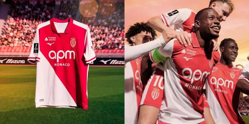 Le col polo revient sur le nouveau maillot domicile de l&rsquo;AS Monaco