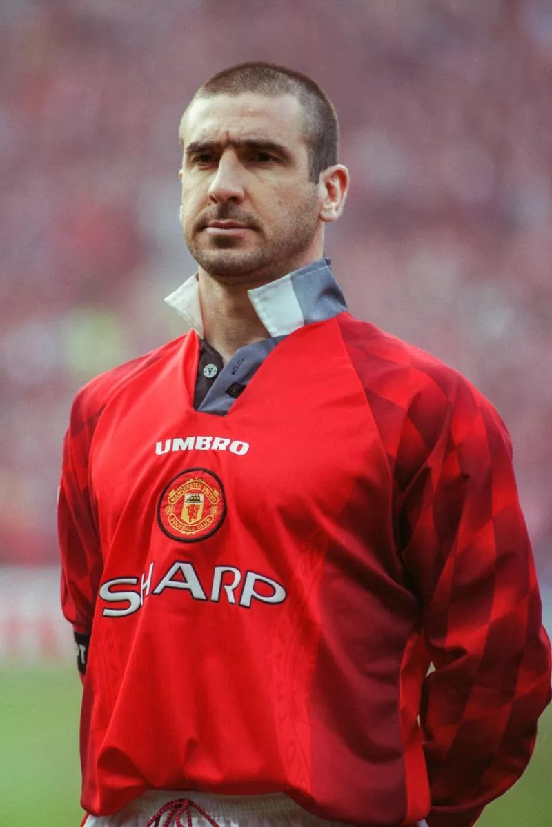 Eric Cantona, Manchester United during the second leg champions league semi final match between Manchester United and Borussia Dortmund on april 23, 1997 Photo : Neal Simpson / PA Images / Icon Sport - Photo by Icon Sport