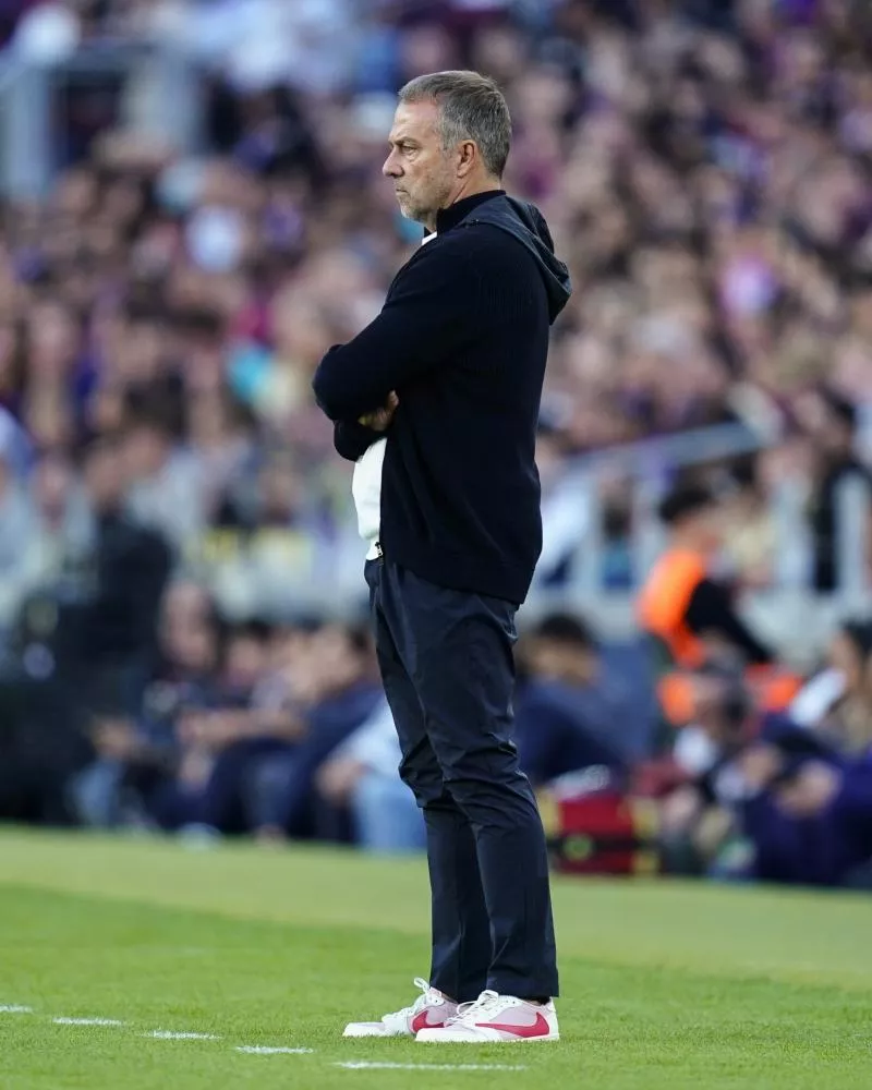 FC Barcelona head coach Hansi Flick during the La Liga EA Sports match between FC Barcelona and Getafe CF played at Spotify Camp Nou Stadium on 10 Oct 2026 in Barcelona, Spain. (Photo by Sergio Ruiz / Pressinphoto / Icon Sport) - Photo by Icon Sport